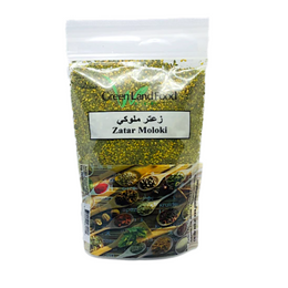Zatar Moloki زعتر ملوكي A traditional condiment made with a high quality mix of Thyme Leaves, roasted sesame seeds, dried sumac and citric. In the Levant, there is a belief that Za'atar makes the mind alert and the body strong. 12 OZ