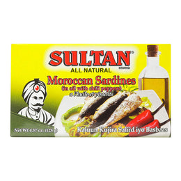    Sultan Sardines Hot سلطان سردين مغربي بالزيت والفلفل الحارّ    4.37 oz Can