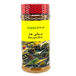 Biryani Hot برياني حارّ  This spice is most popular for the simple basic flavor of Biryani that can't be achieved in any other spice. Biryani has a premixed blend that is suitable for every taste bud. 9 oz jar