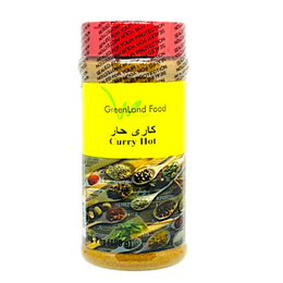 Curry Hot كاري حارّ Curry spice is blended precisely to create the popular South Asian cuisine. This particular spice is known for its sharp flavor and unique taste. 9 oz Jar