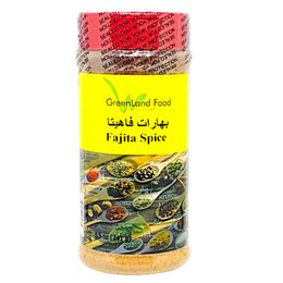 Fajita Spice بهارات فاهيتا If you are looking for the perfect blend of spicy, sweet, savory, and eye capturing, then this spice is the way to go. Fajita spice works well with both chicken and beef platters along with the seasoned, grilled vegetables included. 8 oz Jar