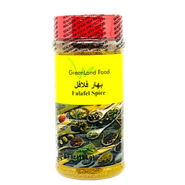 Falafel Spice بهارات فلافل   This spice is most popular for the simple basic flavor of falafel that can't be achieved in any other spice. Falafel spice has a premixed blend that is suitable for every taste bud 8 oz Jar