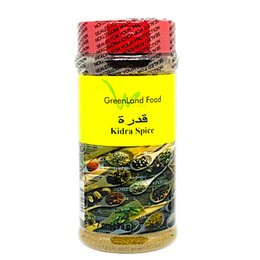 Kidra Spice بهارات قدرة Kidra is an authentic Palestinian dish that offers a strong taste of home. This dish is typically made with a blend of meat or chicken, chick peas, and rice. This spice blends all the flavors of Kidra that offer the taste of freshness and authenticity that everyone looks for.    7 oz Jar