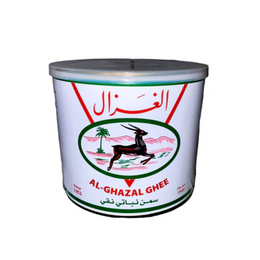 Ghazal Ghee (L) 1.7 KG سمنة الغزال  100% Pure un-hydrogenated vegetable ghee, made of the best selected natural materials by modern machinery, healthy and pure Ingredients: 100% pure Palm oil This product contains 24 L.U. vitamin A per gram 1.7 KG - Made in Jordan 